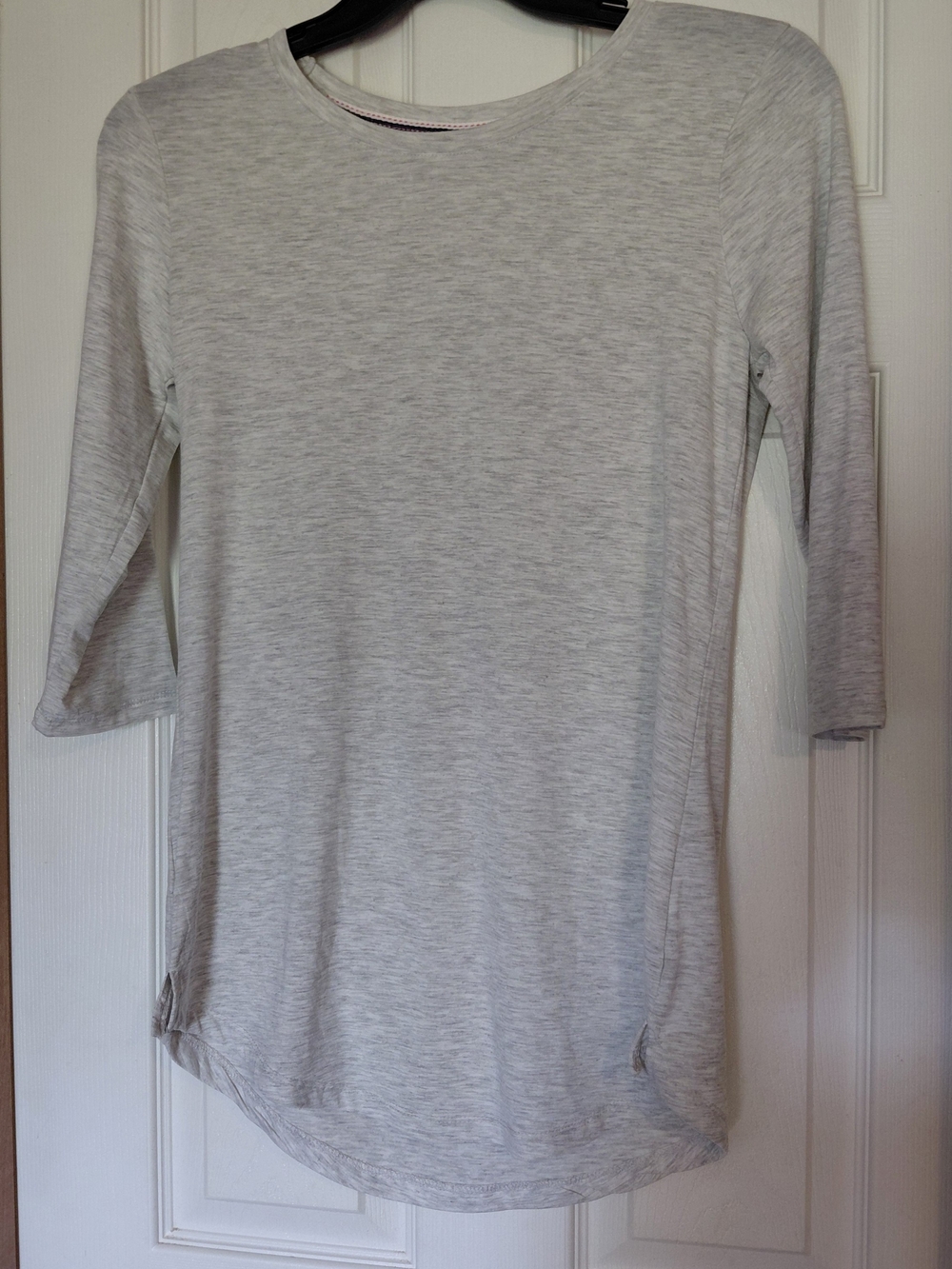 Bobbie Brooks Heather Light Gray 3/4" Sleeve Tee